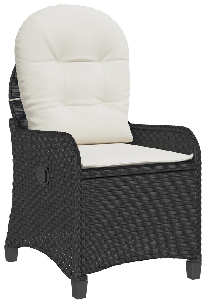 vidaXL Πολυθρόνα με Κα cushions Μαύρο Πολυεστέρας