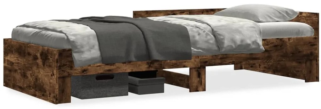 Πλαίσιο Κρεβ. Χωρ. Στρώμα Καπνιστή Δρυς 90x200 εκ. Επεξ. Ξύλο