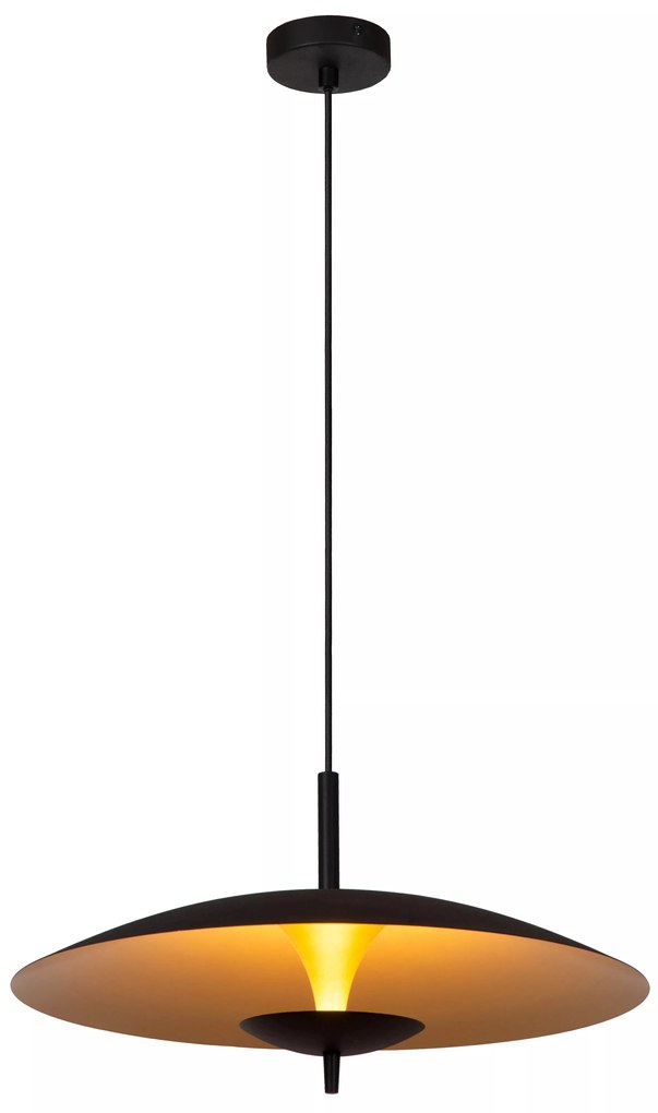 Φωτιστικό Κρεμαστό Lucide 30461-09-30 VULCAN Μαύρο Ματ (Black Mat)|Χρυσό Χρώμα (Gold Coloured) 3000 K