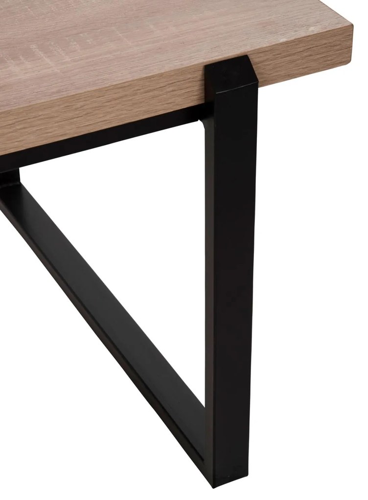 Τραπεζάκι σαλονιού SHABEN C9585.03 MDF Σονόμα με Μαύρη Μεταλλική Βάση 120x56X45Yεκ. 120x56x45 εκ.