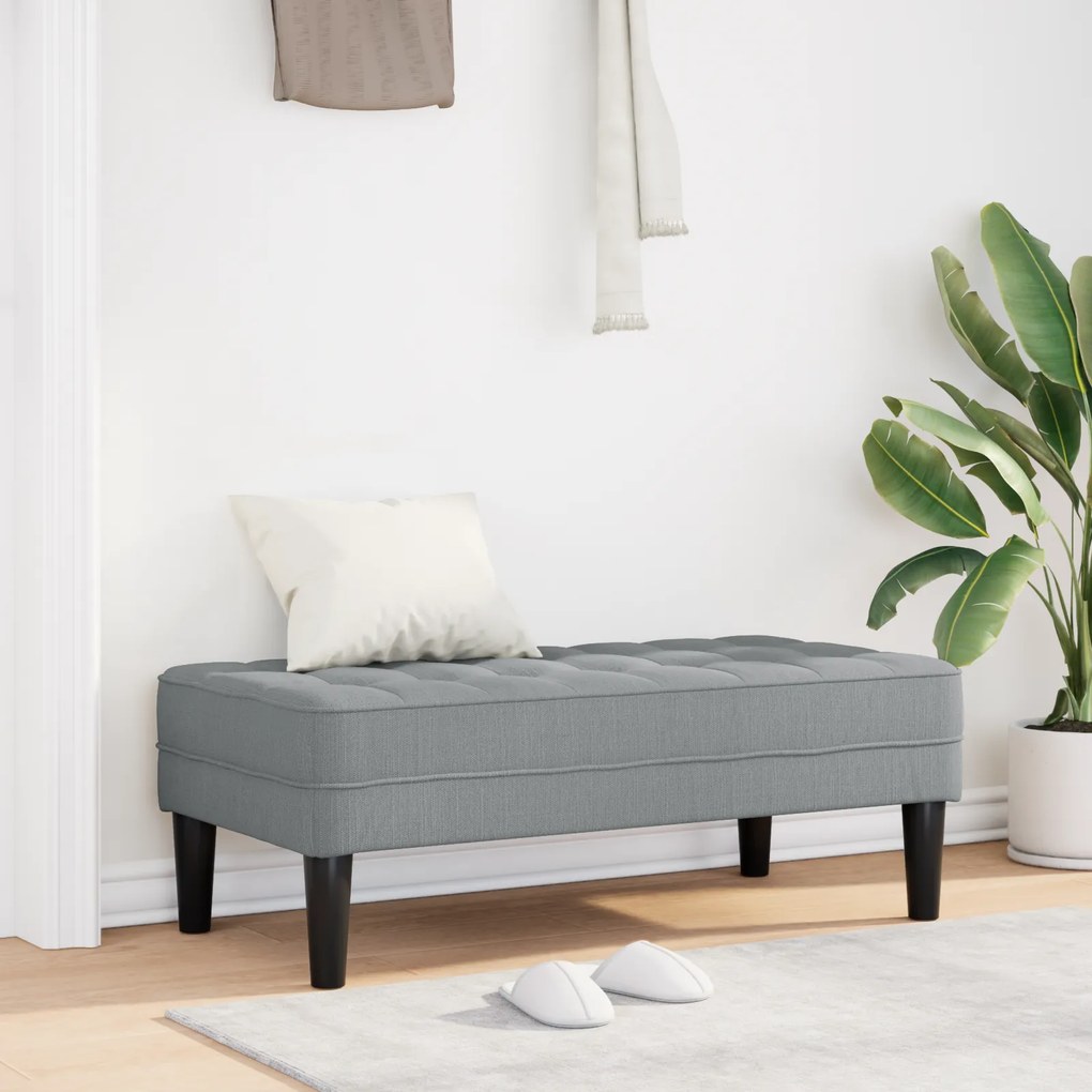 vidaXL Παγκάκι Ανοιχτό Γκρι 113x57x39 εκ. Υφάσμα