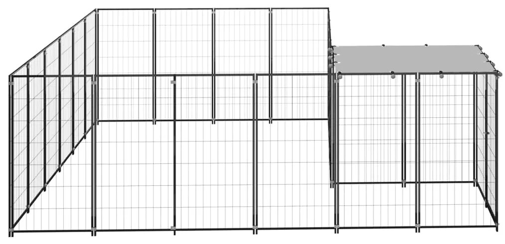 vidaXL Σπιτάκι Σκύλου Μαύρο 8,47 μ² Ατσάλινο
