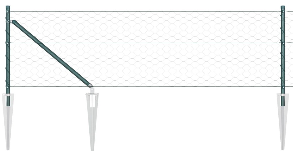 vidaXL Εξαγωνική Περίφραξη Πράσινη 0.8x10 m Ατσάλι