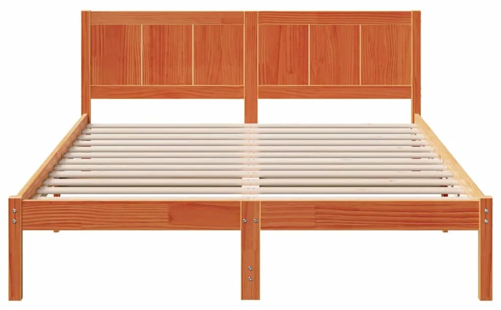 vidaXL Σκελετός Κρεβατιού Καφέ 140 x 200 cm Μασίφ ξύλο πεύκου