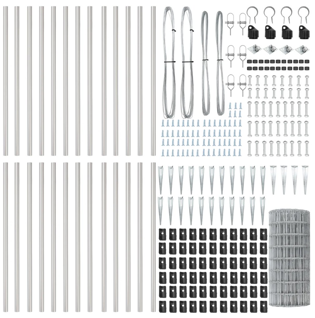 vidaXL Euro Fence με 13 Άγκυρες 0.4x50 m Γαλβανισμένο Ατσάλι