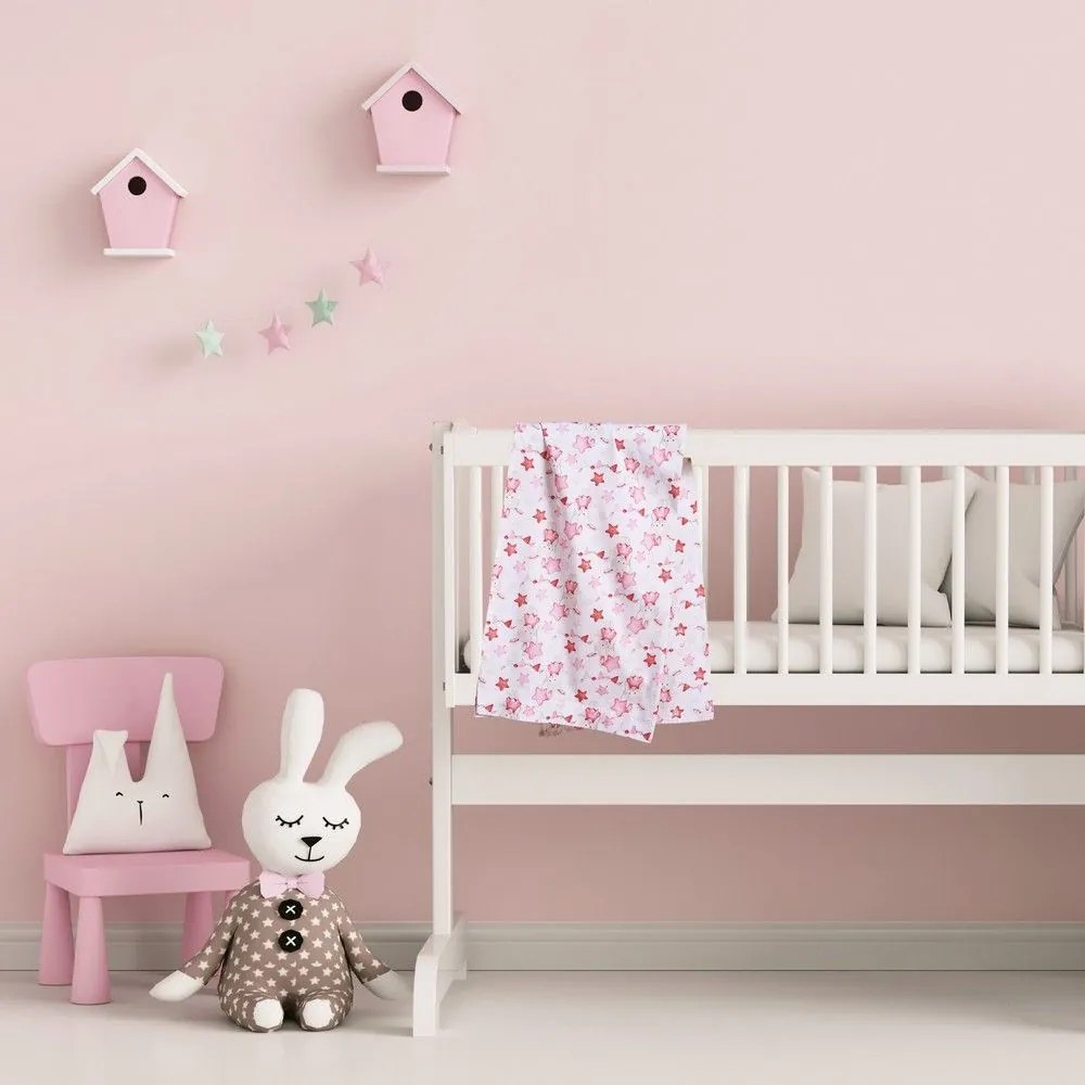 Σεντόνια Βρεφικά 4917 (Σετ 2τμχ) White-Pink Das Home Λίκνου 70x120cm 100% Βαμβάκι