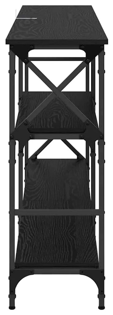 vidaXL Τραπέζι κονσόλας με ράφι Μαύρη Οξυά 150 x 29 x 76,5 εκ