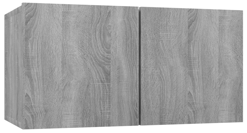 vidaXL Κρεμαστό Ντουλάπι Τηλεόρασης Γκρι Sonoma 3 τμχ 60x30x30 εκ Επεξεργασμένο Ξύλο