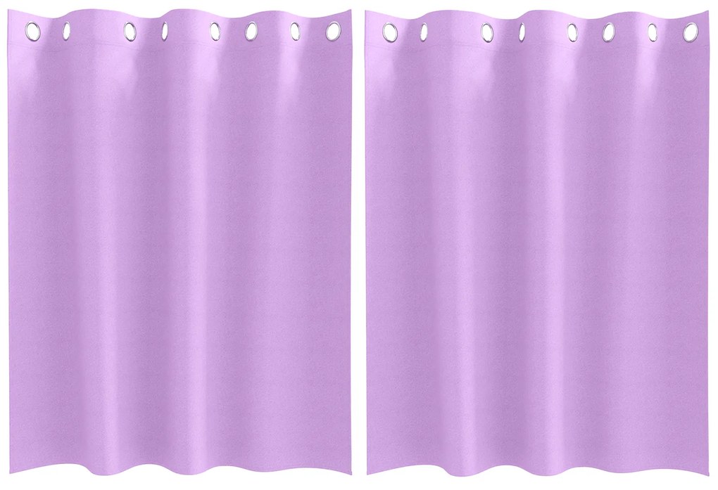 vidaXL Κουρτίνες με κουρτίνες 2 pcs Μοβ 140 x 140 cm Πολυεστέρας