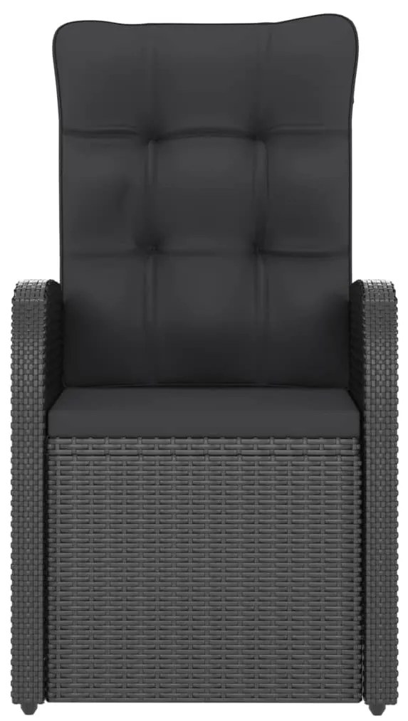 vidaXL Σετ Τραπεζαρίας Εξ. Χώρου 11 τεμ Μαύρο Συνθ. Ρατάν με Μαξιλάρια