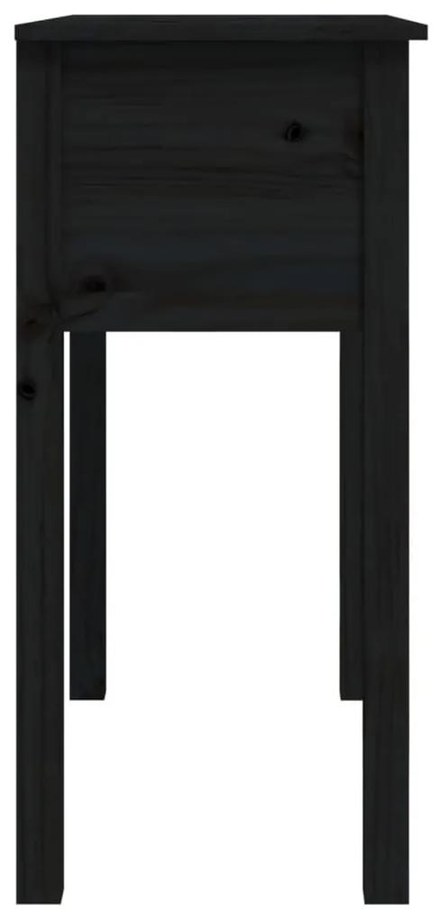 Τραπέζι Κονσόλα Μαύρος 70x35x75 εκ. από Μασίφ Ξύλο Πεύκου - Μαύρο
