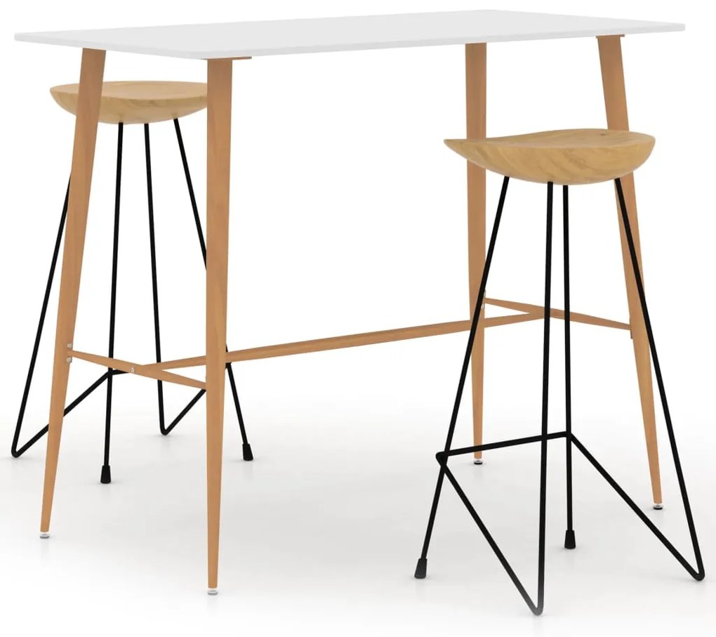 Σετ Επίπλων Μπαρ 3 Τεμαχίων Λευκό