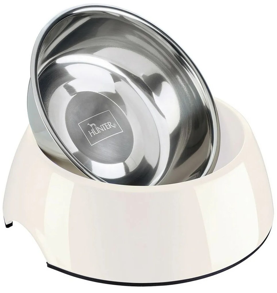 Ταΐστρα σκύλων Hunter μελαμίνη Ανοξείδωτο ατσάλι Λευκό 350 ml (18,5 x 18,5 x 9,5 cm)