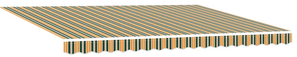 vidaXL Ανασυρόμενη τέντα with Πράσινο και κίτρινο 450 x 350 εκ