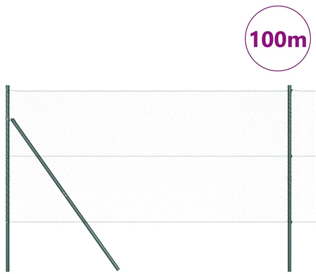 vidaXL Εξάγωνη περίφραξη  γκρι 1,4x100 μ από ατσάλι.