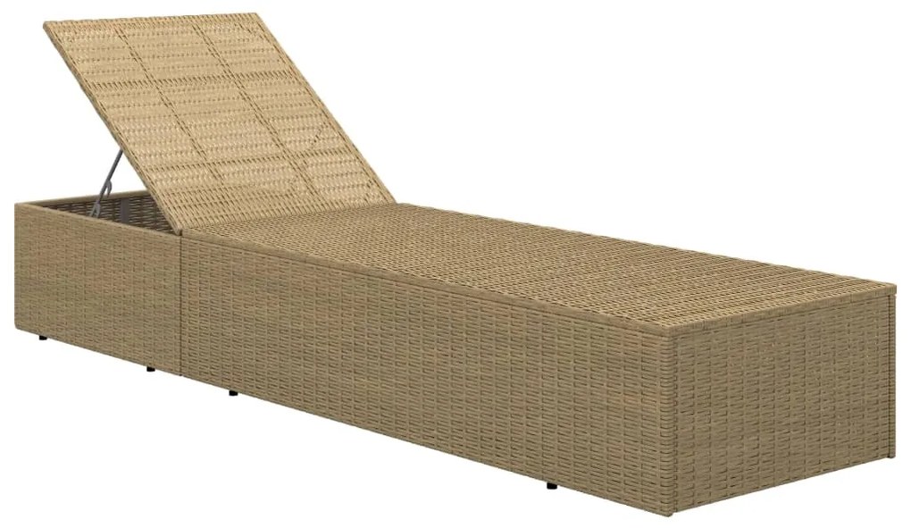 vidaXL Ξαπλώστρα Καφέ / Σκούρο Γκρι από Συνθετικό Ρατάν