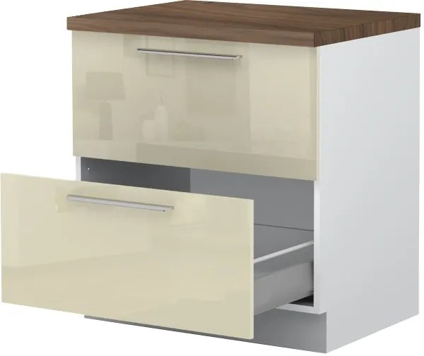 Επιδαπέδιο ντουλάπι Raval R-80-2MBOX-Λευκό - Λευκό γυαλιστερό