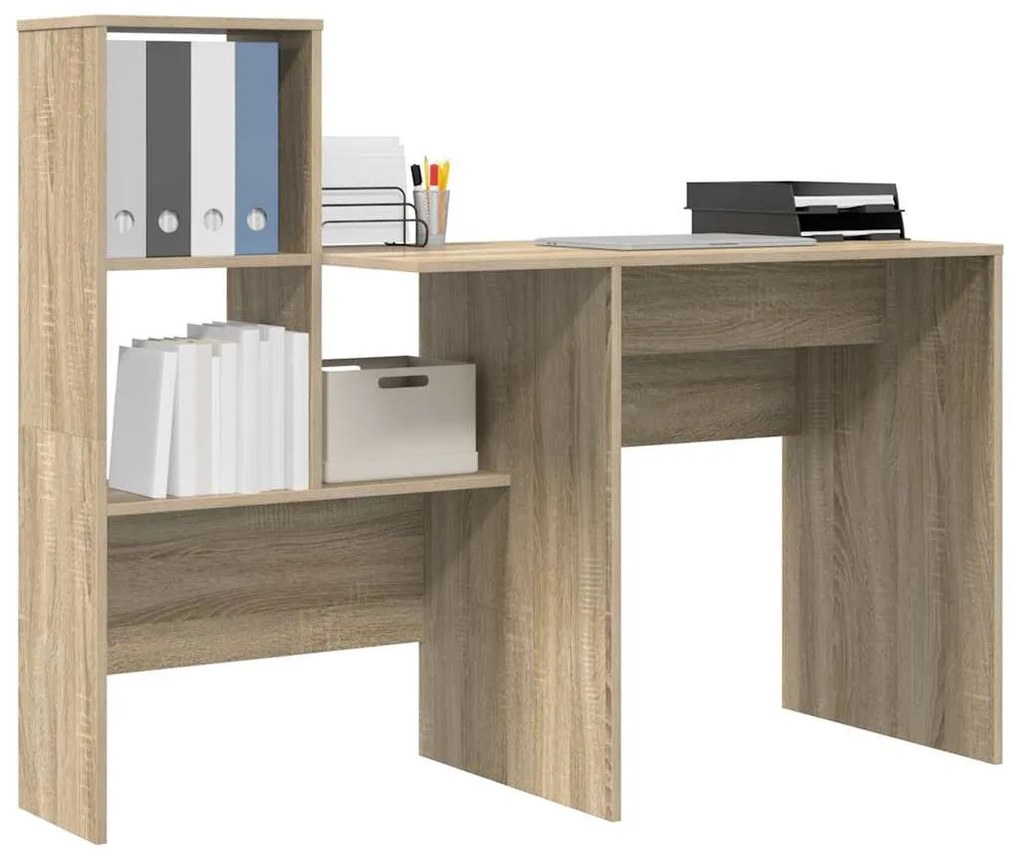 vidaXL Γραφείο Sonoma Δρυς 131.5 x 50 x 106.5 εκ. Επεξεργασμένο ξύλο