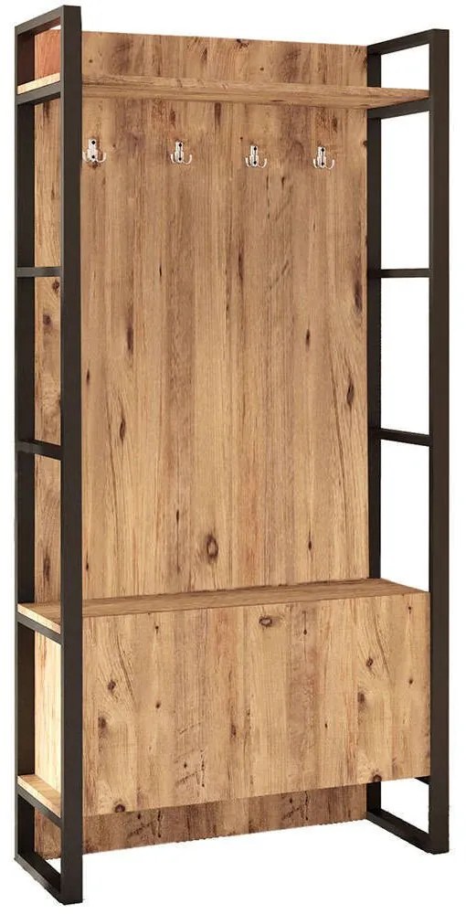 Έπιπλο Εισόδου 956LCS2811 90x34x180cm Pine Μοριοσανίδα, Μέταλλο