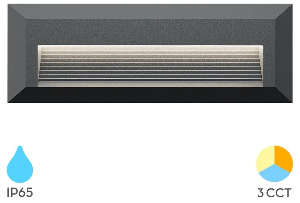Φωτιστικό Επίτοιχο Braytron BG38-01982 Γκρι (Grey) CCT3