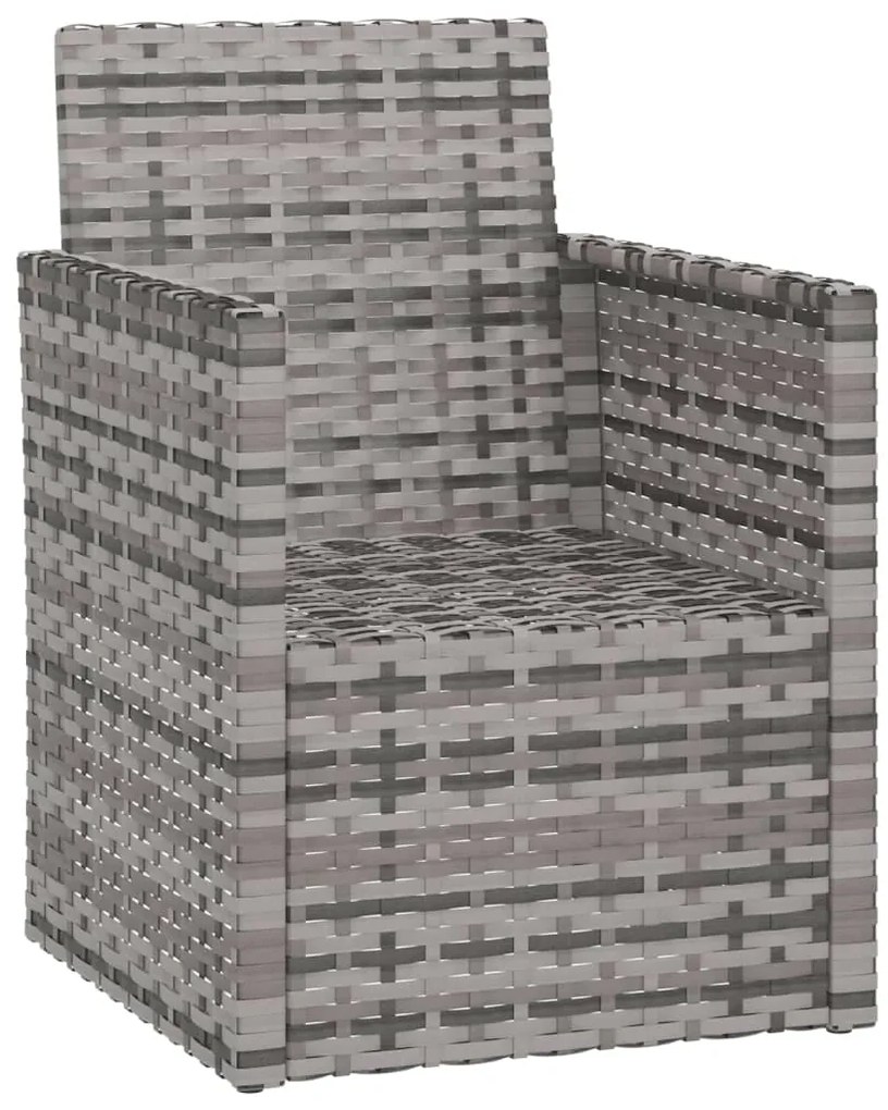 vidaXL Πολυθρόνα Κήπου Γκρι από Συνθετικό Ρατάν με Μαξιλάρια