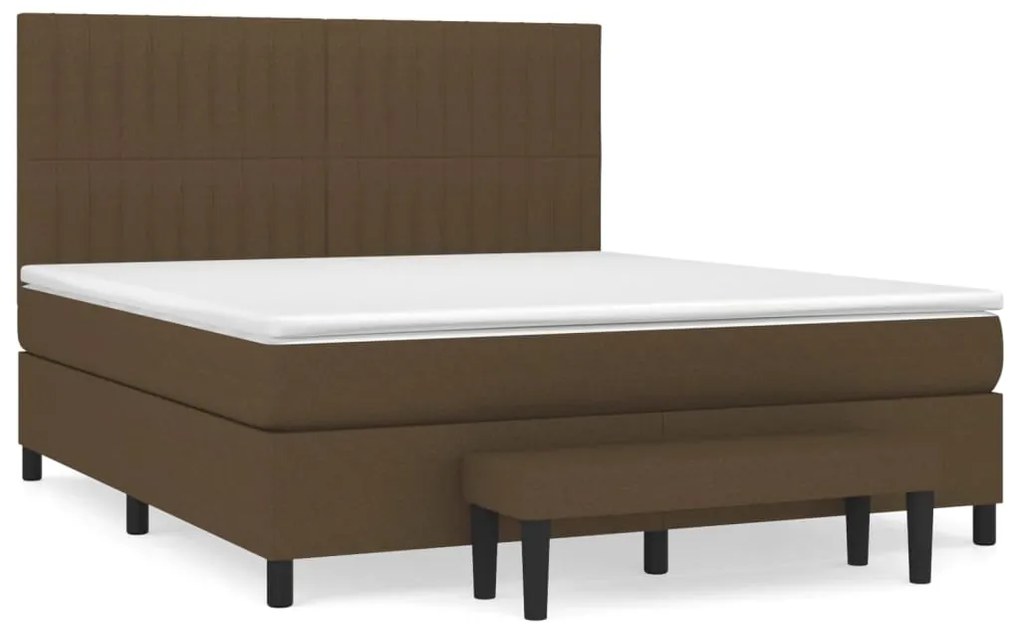 ΚΡΕΒΑΤΙ BOXSPRING ΜΕ ΣΤΡΩΜΑ ΣΚΟΥΡΟ ΚΑΦΕ 180X200 ΕΚ ΥΦΑΣΜΑΤΙΝΟ 3136776