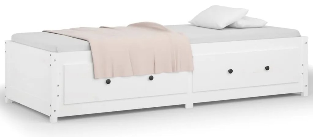 vidaXL Κρεβάτι ημέρας χωρίς στρώμα Λευκό 75x190 cm Στερεό ξύλο πεύκο