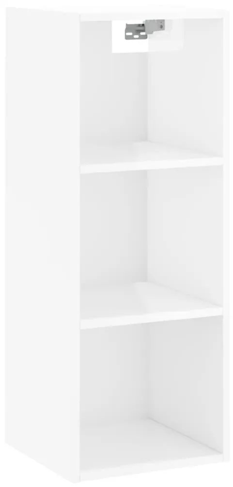 Ραφιέρα Γυαλιστερό Λευκό 34,5x32,5x180 εκ. Επεξεργασμένο Ξύλο - Λευκό