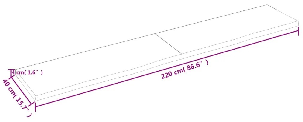 ΡΑΦΙ ΤΟΙΧΟΥ ΣΚΟΥΡΟ ΚΑΦΕ 220X40X(2-4) ΕΚ. ΕΠΕΞ. ΜΑΣΙΦ ΞΥΛΟ ΔΡΥΟΣ 363854