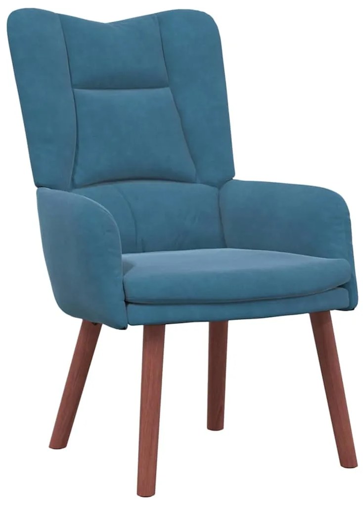 vidaXL Χαλαρωτική Πολυθρόνα Μπλε 63 x 67 x 94 εκ. Βελούδο