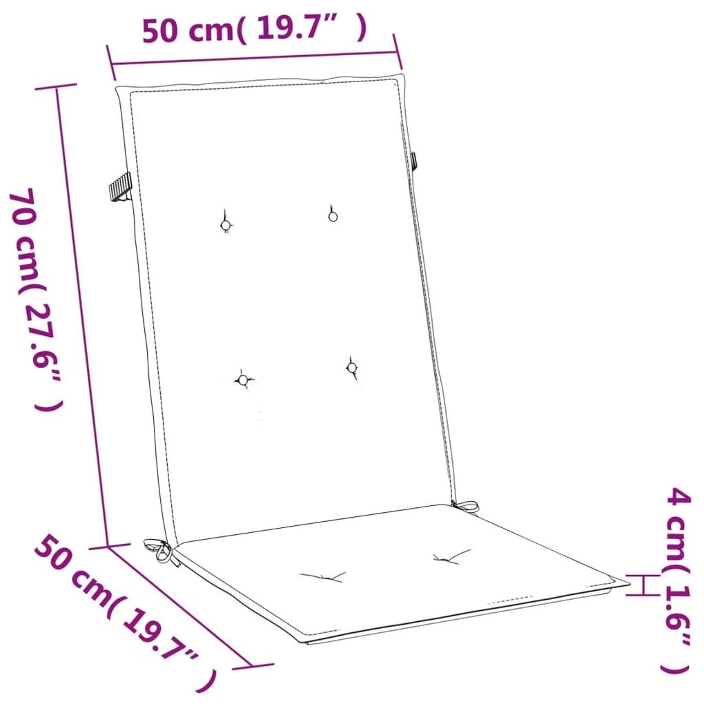 Μαξιλάρια Καρέκλας με Πλάτη 2 τεμ. Μπλε 120x50x4 εκ. Ύφασμα - Μπλε