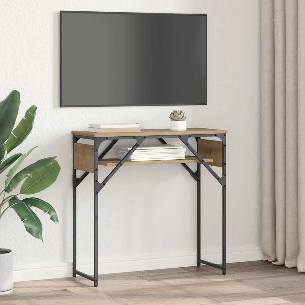 vidaXL ΤραπέζιΚονσόλας Artisan Oak 75x30x75εκ. Επεξεργασμένο ξύλο