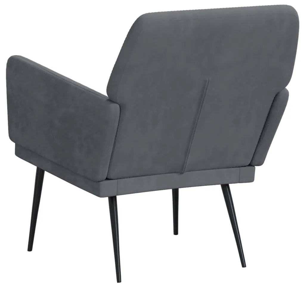 vidaXL Πολυθρόνα Σκούρο Γκρι 62 x 79x 79 εκ. Βελούδινη