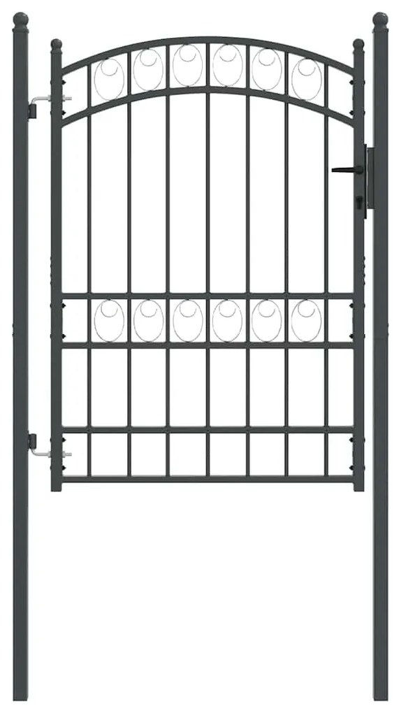 vidaXL Πύλη Φράχτη Γκρι 170 x 100 εκ. Ατσάλι με Επικάλυψη Πούδρας