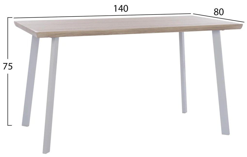 Τραπέζι τραπεζαρίας OFIRA Sonama με Λευκά πόδια 140x80x76εκ. 140x80x76 εκ.