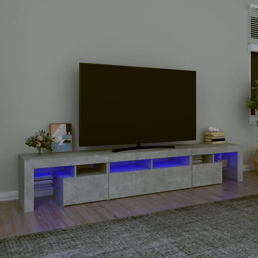 vidaXL Έπιπλο Τηλεόρασης με LED Γκρι Σκυροδέματος 230x36,5x40 εκ.