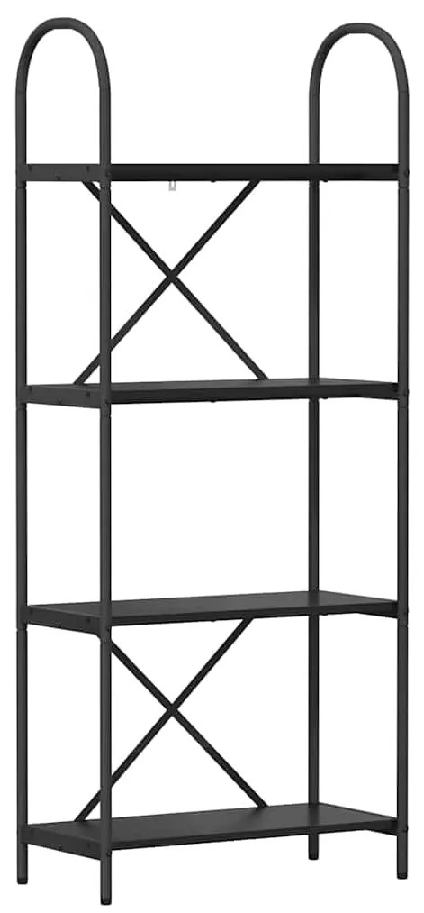 vidaXL Ράφι Βιβλίων Μαύρη Οξυά 60 x 30 x 146 εκ Επεξεργασμένο ξύλο