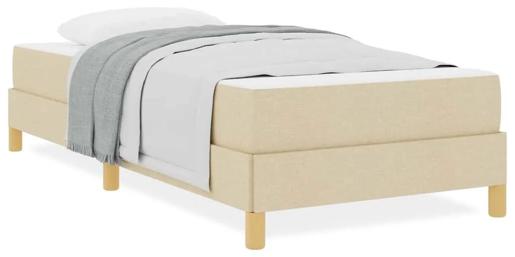 vidaXL Κρεβάτι με ελατήρια με στρώμα Κρεμ 90 x 190 cm ύφασμα