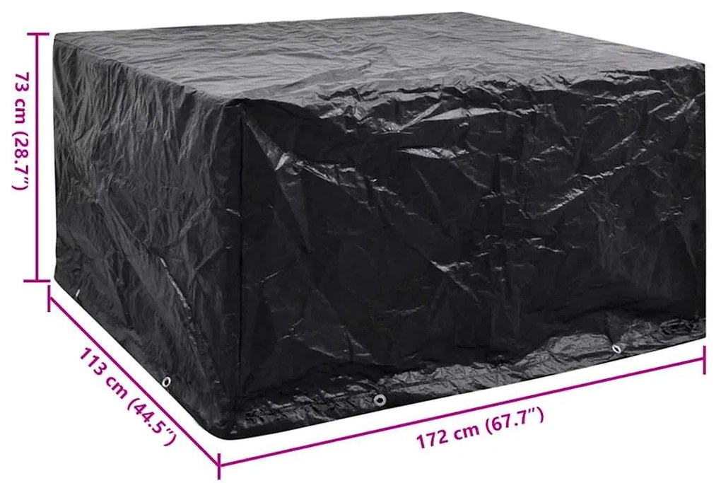 vidaXL Κάλυμμα Επίπλων Κήπου με 8 Κρίκους 172 x 113 x 73 εκ.