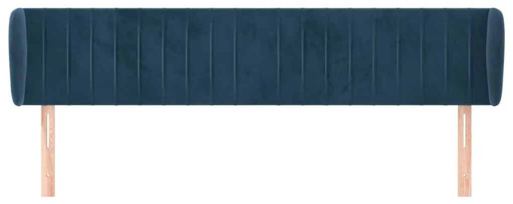 Κεφαλάρι με Πτερύγια Σκούρο Μπλε 163x23x78/88 εκ. Βελούδινο - Μπλε