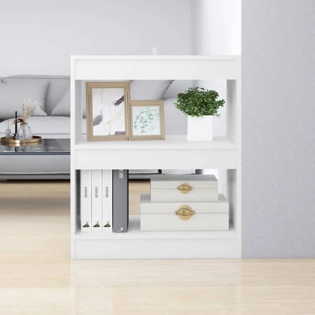 vidaXL Βιβλιοθήκη/Διαχωριστικό Χώρου Λευκό 60x30x72 εκ. Επεξ. Ξύλο