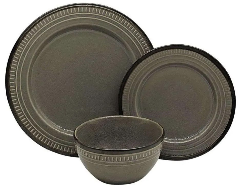 Σερβίτσιο Πιάτα Φαγητού (Σετ 18Τμχ) 373-223-994 Grey 18 τμχ Ceramic