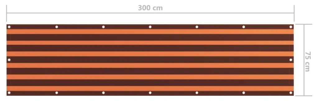 vidaXL Διαχωριστικό Βεράντας Πορτοκαλί/Καφέ 75 x 300 εκ. Ύφασμα Oxford