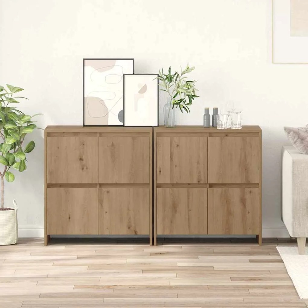vidaXL Παραδοσιακά Πλευρικά Έπιπλα 2 pcs artisan δρυς 70 x 41 x 75 εκ.