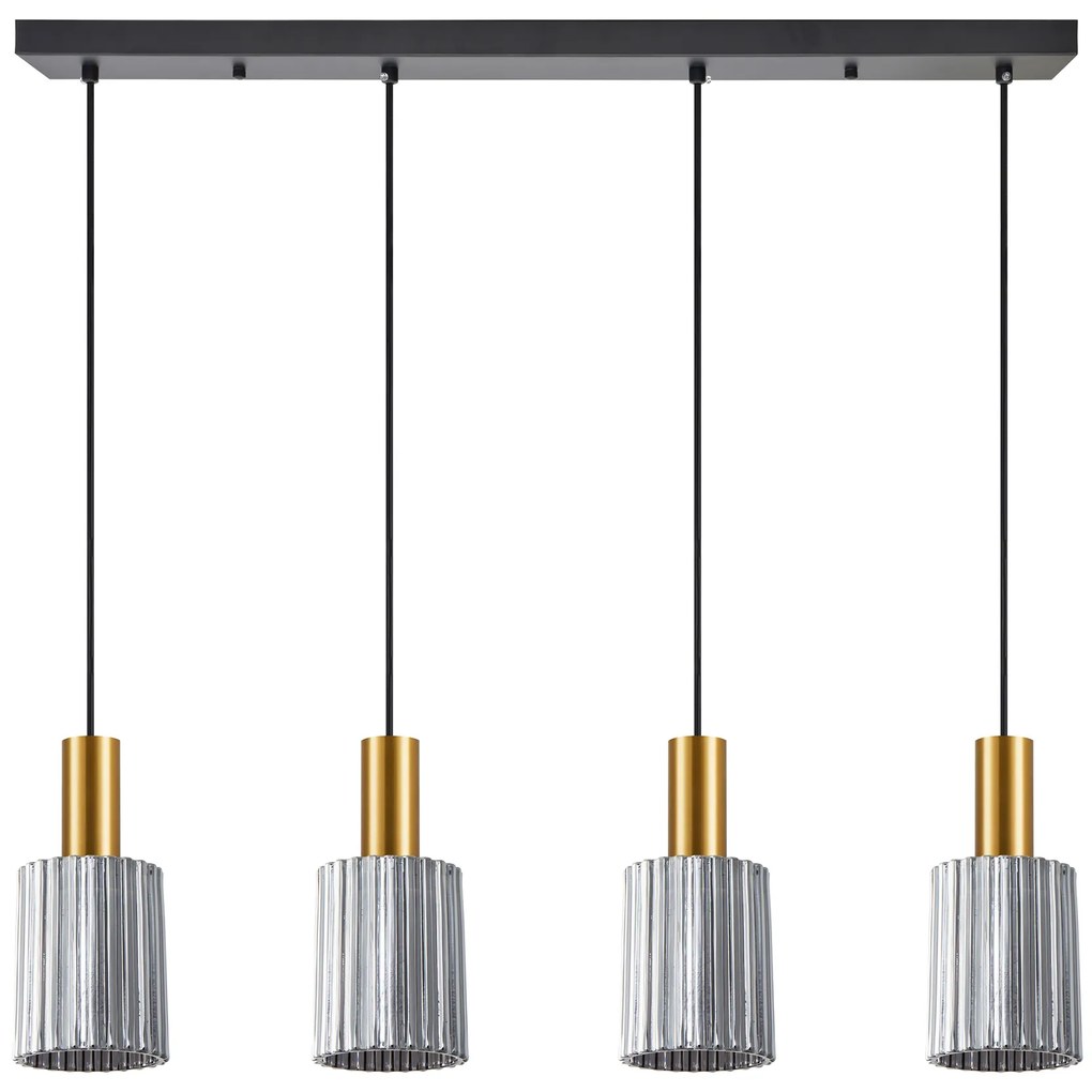 Φωτιστικό Οροφής SE21-GM-4-4BL-GL1 ADEPT TUBE Gold Matt Pendant Smoked Glass+ - 77-8580 - 51W - 100W - 77-8580