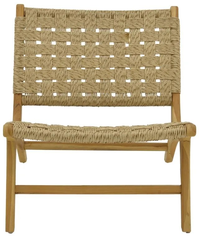 Καρέκλα Foldere φυσικό teak ξύλο-σχοινί 65x78x68εκ 65x78x68 εκ.