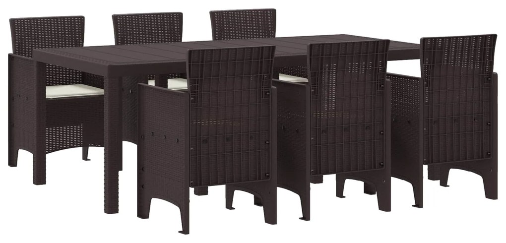 Σέτ φαγητού για κήπο 7 pcs Καφέ Πολυπροπυλένιο