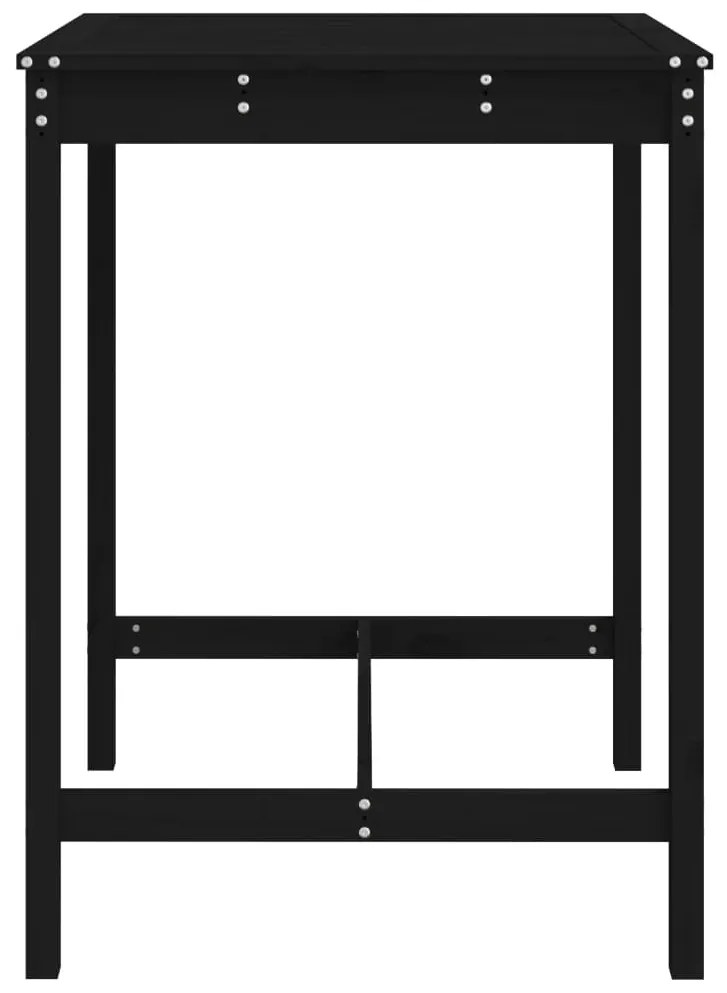 vidaXL Τραπέζι Κήπου Μαύρο 82,5x82,5x110 εκ. από Μασίφ Ξύλο Πεύκου