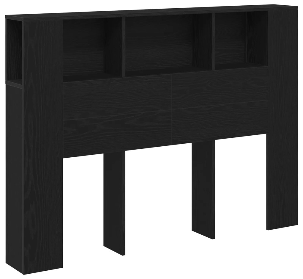 vidaXL κεφαλοκλίμακα  Μαύρο Δρύινο Κάβο - 140x19x104.5 εκ - Φτιαγμένο από Μηχανική Ξυλεία