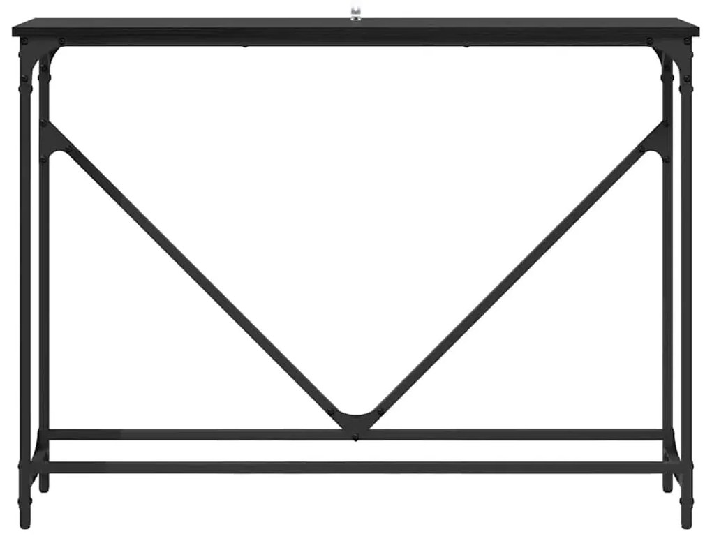 vidaXL Τραπέζι κονσόλας Μαύρη Οξυά 102 x 23 x 75 εκ Επεξεργασμένο ξύλο